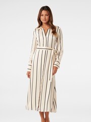 Forever New White Janine Satin Shirt Midi Dress - Image 2 of 5