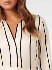 Forever New White Janine Satin Shirt Midi Dress - Image 3 of 5
