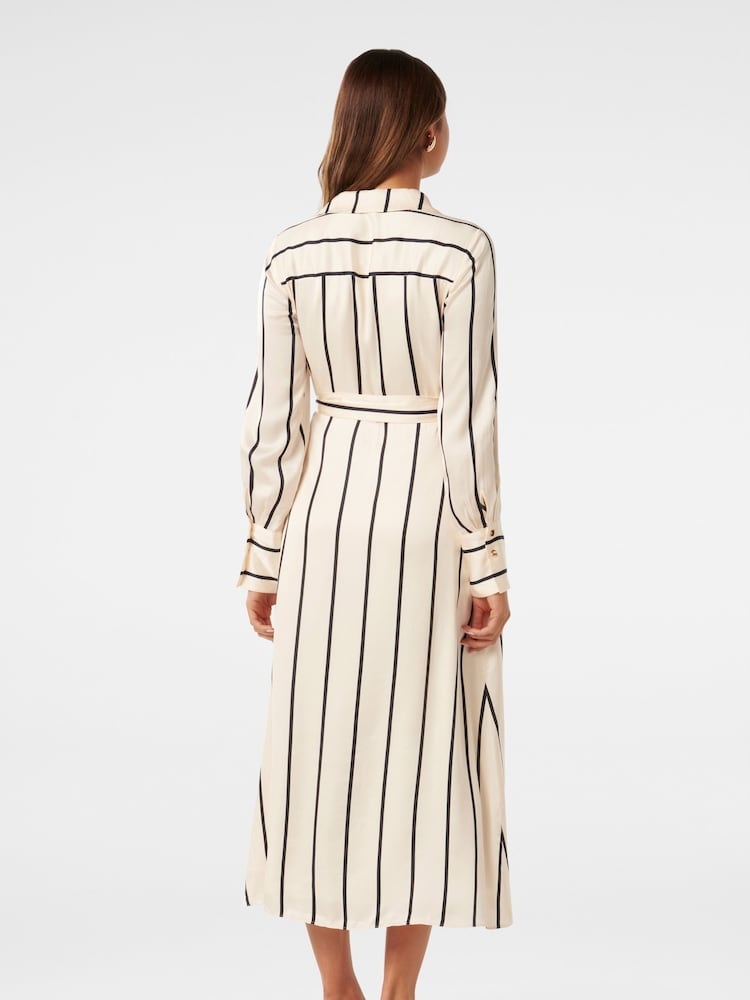 Forever New White Janine Satin Shirt Midi Dress - Image 5 of 5