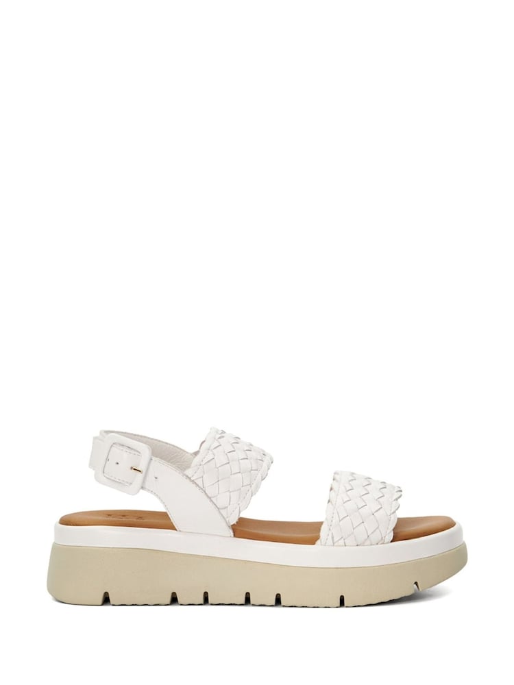 Dune London White Lorris Woven Strap Soft Volu Sandals - Image 1 of 5