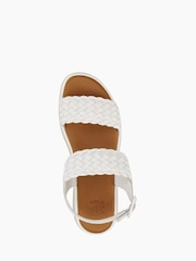 Dune London White Lorris Woven Strap Soft Volu Sandals - Image 5 of 5
