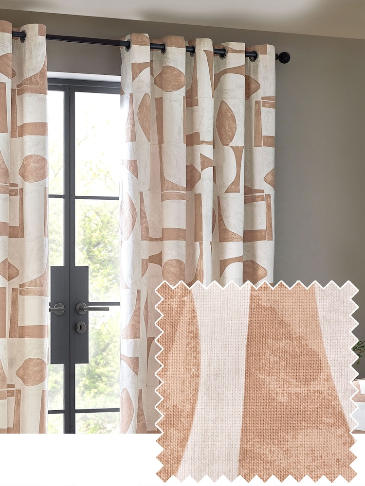 HÖEM Carro Abstract Geometric Eyelet Curtains - Image 1 of 5 HÖEM Carro Abstract Geometric Eyelet Curtains - Image 1 of 5