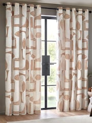 HÖEM Clay Carro Abstract Geometric Eyelet 100% Cotton Curtains - Image 2 of 5