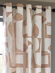 HÖEM Clay Carro Abstract Geometric Eyelet 100% Cotton Curtains - Image 3 of 5