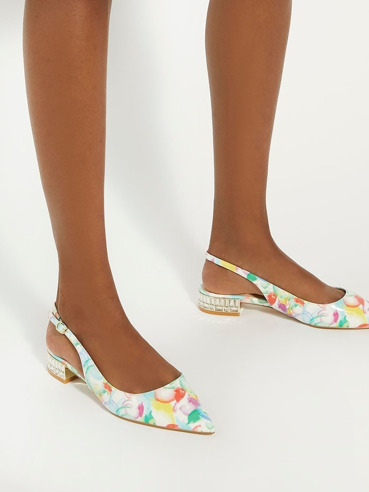 Dune London Multi Printed Hillie Slingbacks - Image 1 of 6