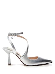 Moda in Pelle Gold Cyanna Kitten Heel Strappy Pointed Shoes - Image 1 of 4