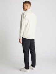 Remus Uomo Cream Tapered Fit Long Sleeve Pinstripe Shirt - Image 3 of 6