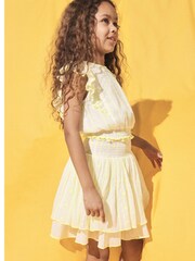 River Island White Girls 100% Cotton Aztec Style Top and Skirt Set - Image 1 of 5