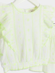 River Island White Girls 100% Cotton Aztec Style Top and Skirt Set - Image 4 of 5