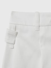 Reiss White Harper Petite Cotton Wide Leg Suit Trousers - Image 6 of 7