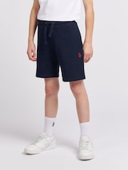 Azul oscuro - U.S. Polo Assn. Boys 100% Cotton Double Horsemen Sweat Shorts - Imagen 1 de 7