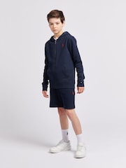 Azul oscuro - U.S. Polo Assn. Boys 100% Cotton Double Horsemen Sweat Shorts - Imagen 3 de 7