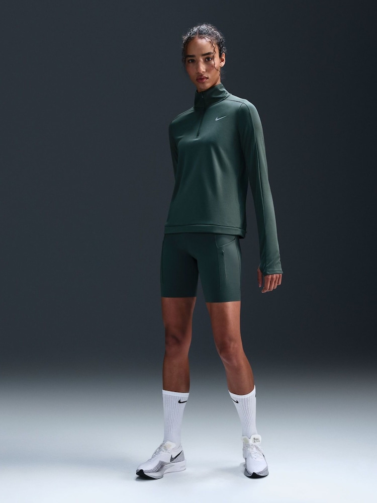 Nike Dark Green Dri-FIT Pacer Half Zip Running Top - Image 1 of 5