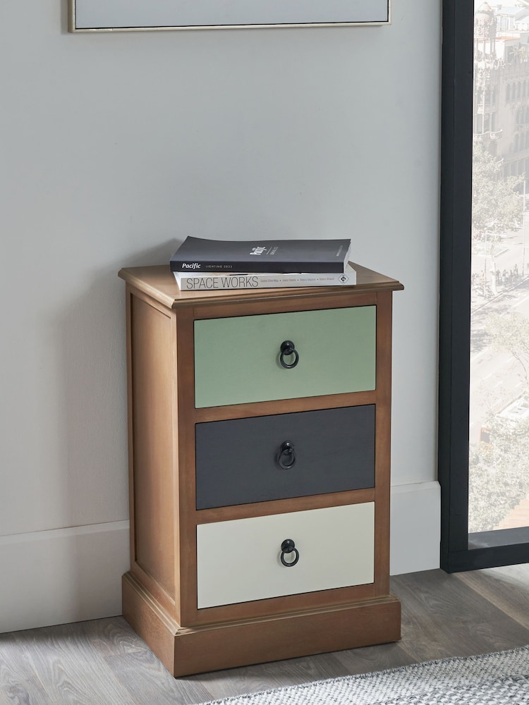 Pacific Multi Loft Pine Wood Sage 3 Drawer Unit - Image 1 of 6