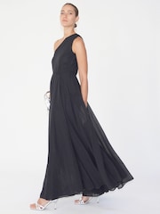 Religion Black Sheer One Shoulder Maxi Dress With Full Skirt - Image 3 of 6