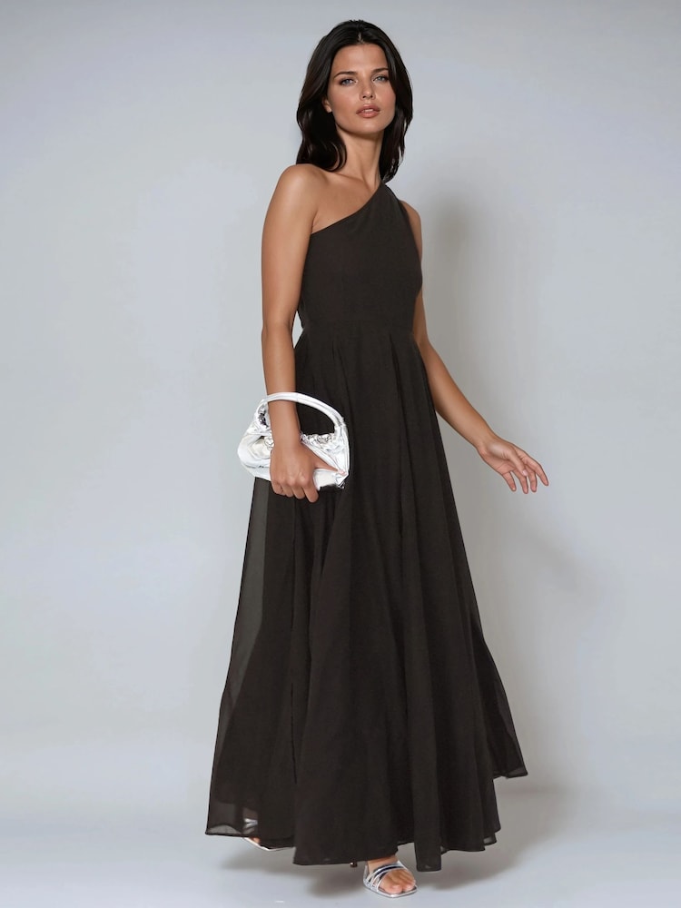 Asymmetric Dress One Shoulder Dress For Women Women Stylish Black Solid One-Shoulder Dress Asymmetric Dress One Shoulder Dress For Women Women Stylish Black Solid One-Shoulder Dress