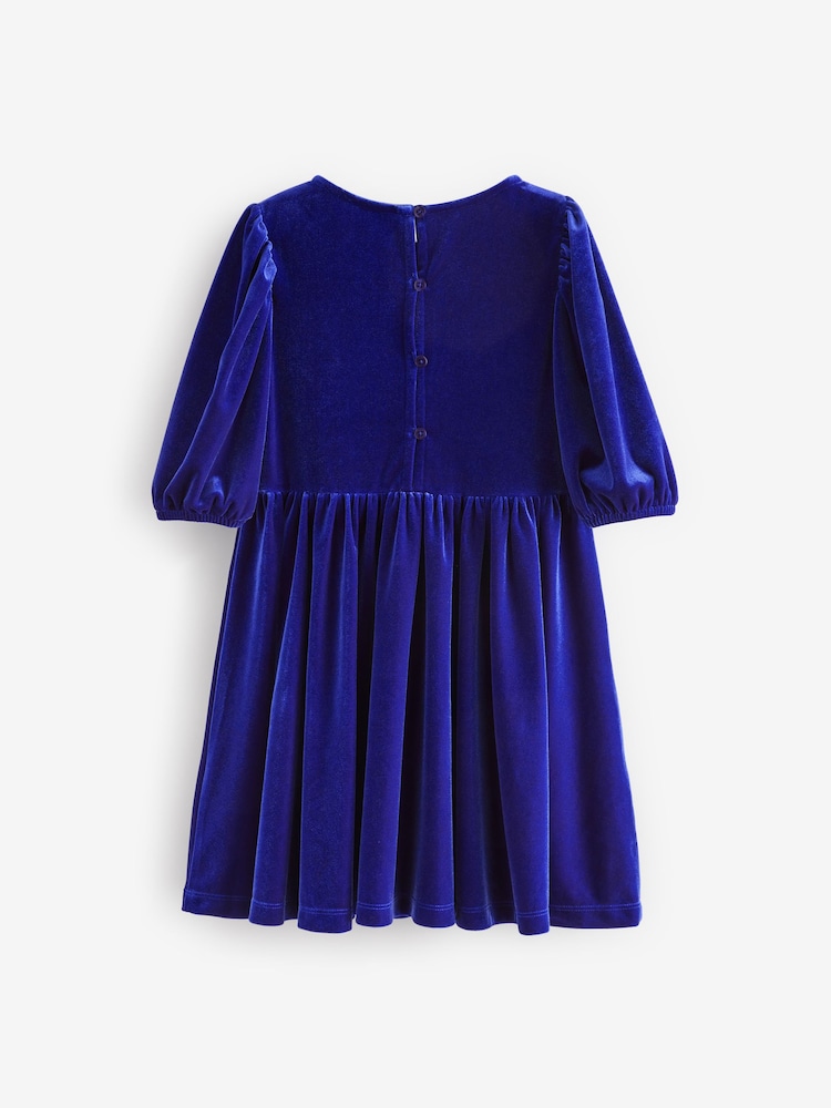 Cobalt Blue Velvet Party Dress (3-16yrs) - Image 6 of 8