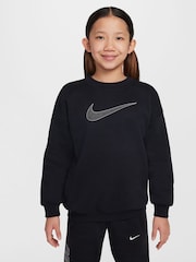 Nike Black Oversized Shine Crew Sweatshirt - Image 1 of 5