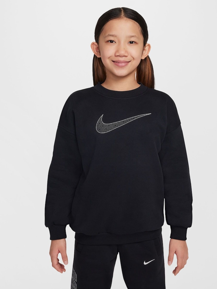 Nike Black Oversized Shine Crew Sweatshirt - Image 1 of 5