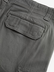 Charcoal Grey/Navy Blue Straight Fit Cotton Rich Stretch Cargo Trousers 2 Pack - Image 10 of 15