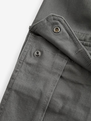 Charcoal Grey/Navy Blue Straight Fit Cotton Rich Stretch Cargo Trousers 2 Pack - Image 11 of 15