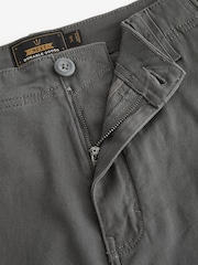 Charcoal Grey/Navy Blue Straight Fit Cotton Rich Stretch Cargo Trousers 2 Pack - Image 9 of 15