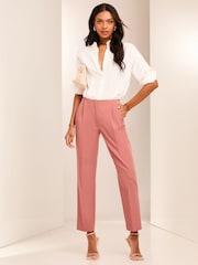Lipsy Pink Smart Tailored Tapered Trousers - Image 2 of 4