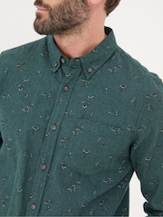 FatFace Teal Blue Burgess Floral Print Shirt - Image 4 of 5