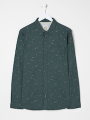 FatFace Teal Blue Burgess Floral Print Shirt - Image 5 of 5