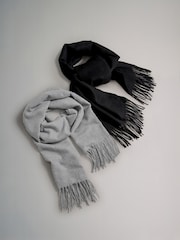 The Set Gre /Black 2 Pack Midweight Scarf - Image 1 of 1