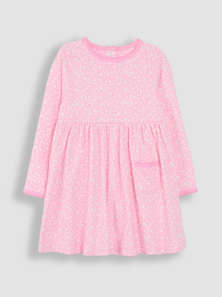 JoJo Maman Bébé Pink Ditsy Floral Dress - Image 1 of 3