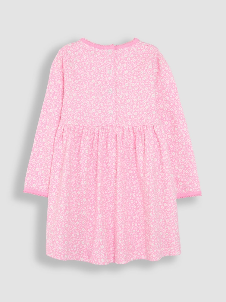 JoJo Maman Bébé Pink Ditsy Floral Dress - Image 2 of 3