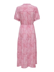 JDY Purple Printed V-Neck Short Sleeve Tiered Maxi Dress - Image 5 of 5