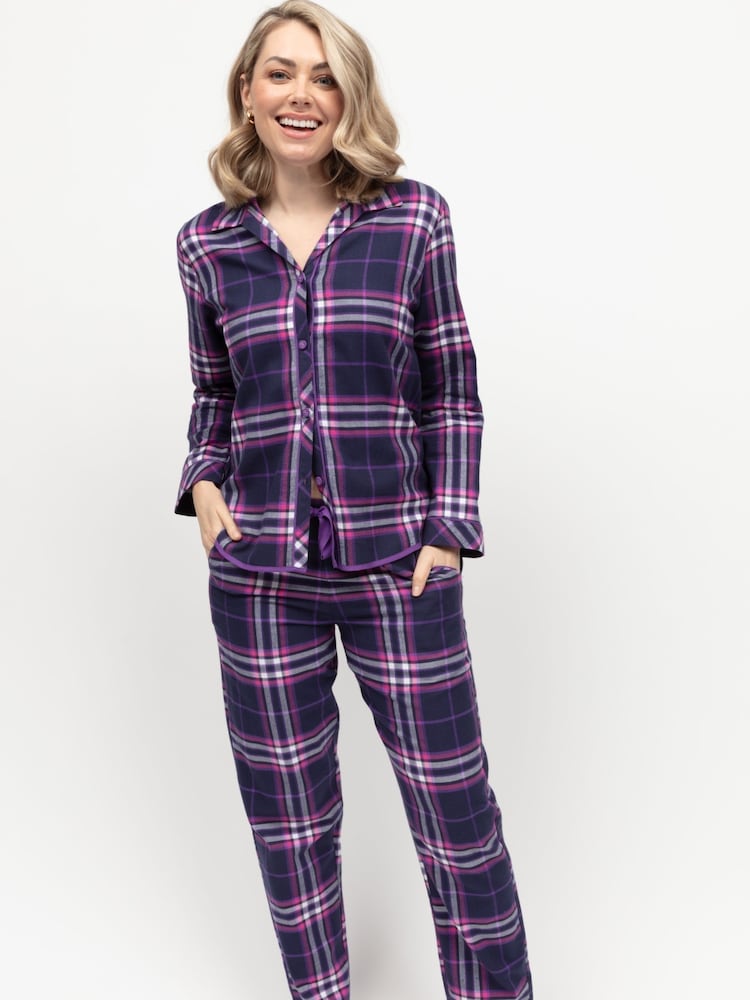 Cyberjammies Blue Long Sleeved Check Pyjamas Set - Image 2 of 4
