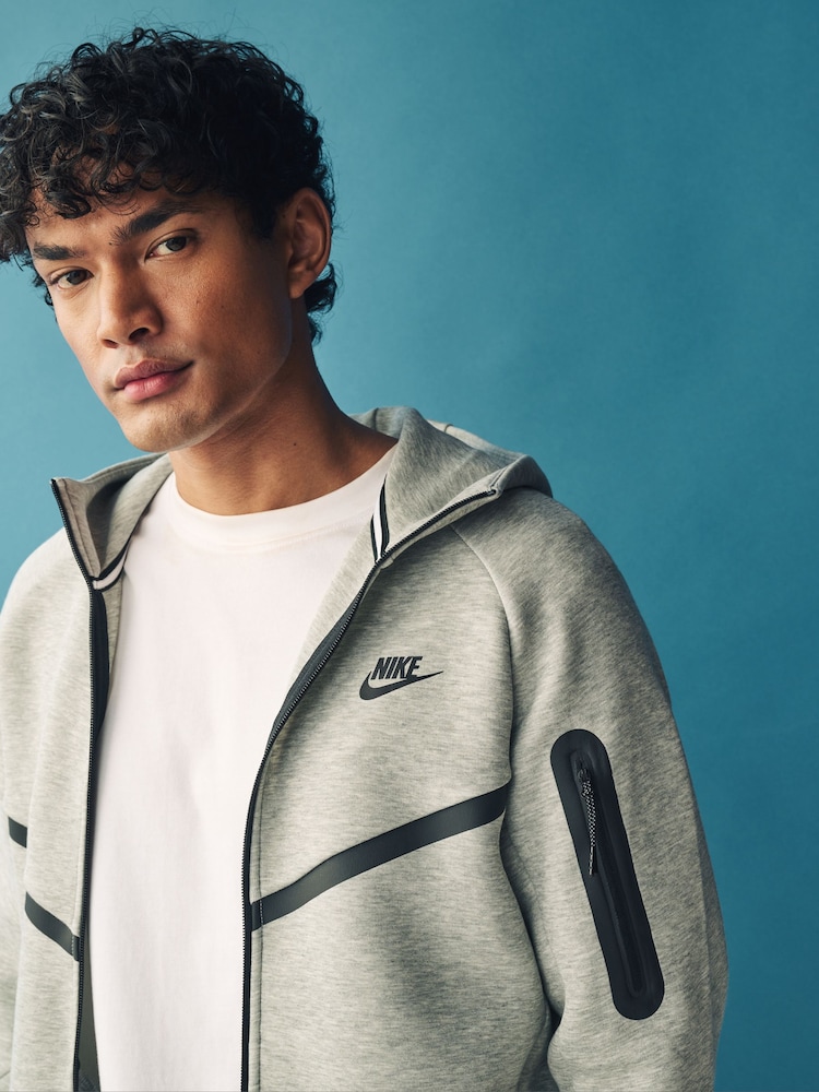 Nike Grey Tech Fleece Zip-Up Hoodie - Image 6 of 24