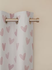 Pink Hearts Blackout/Thermal Eyelet Curtains - Image 1 of 5