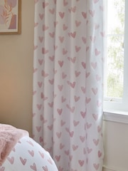 Pink Hearts Blackout/Thermal Eyelet Curtains - Image 4 of 5