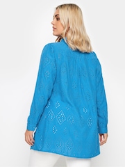 Yours Curve Blue 100% Cotton Anglaise Shirt - Image 3 of 5