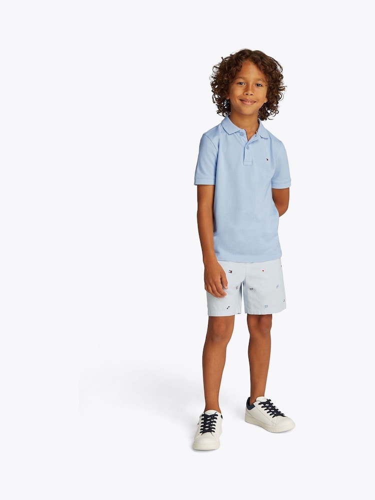 Tommy Hilfiger Blue Flag Short Sleeve 100% Cotton Polo Shirt - Image 2 of 6