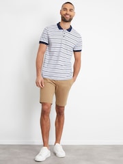 Threadbare Stone Slim Fit Cotton Chino Shorts With Stretch - Image 3 of 4