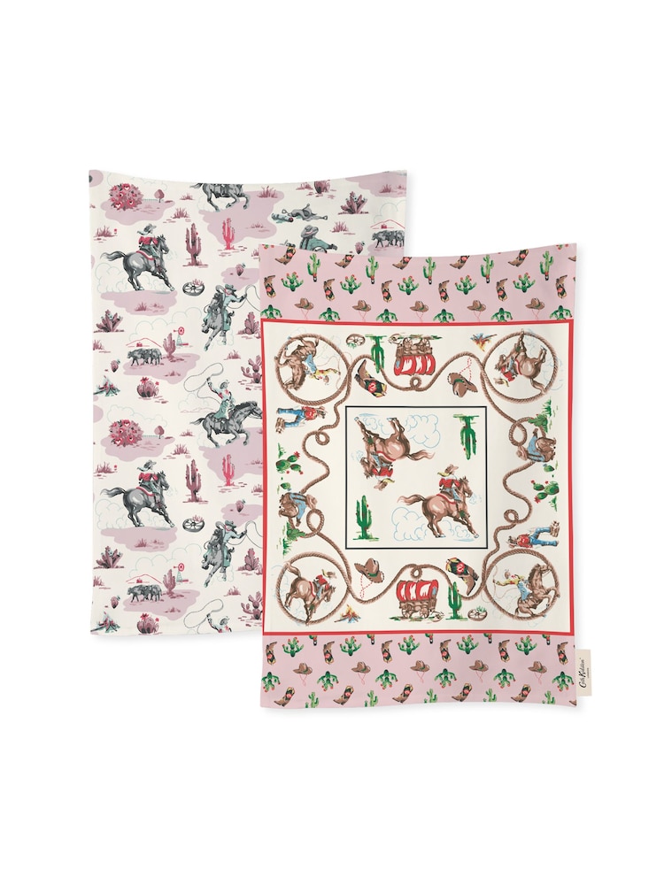 Cath Kidston Cowgirl Rodeo Tea Towels 100% Cotton Set Of 4 - Image 2 of 2