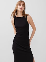 French Connection Black Cotton Rassia Slash Neck Dress - Image 3 of 4