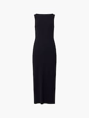 French Connection Black Cotton Rassia Slash Neck Dress - Image 4 of 4