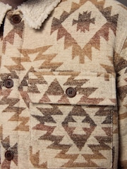 Stone - Borg Lined Pattern Shacket - Bild 12 von 12