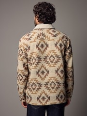 Stone - Borg Lined Pattern Shacket - Bild 2 von 12