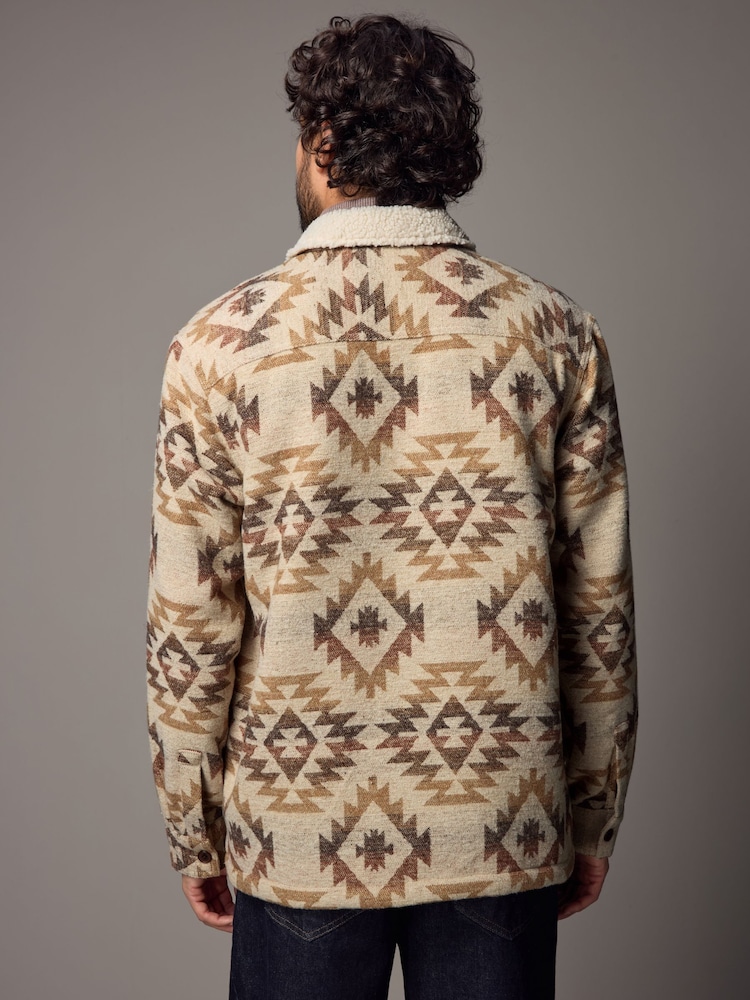 Stone - Borg Lined Pattern Shacket - Bild 2 von 12 Stone - Borg Lined Pattern Shacket - Bild 2 von 12