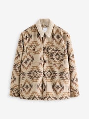 Stone - Borg Lined Pattern Shacket - Bild 6 von 12