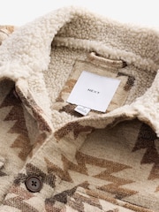 Stone - Borg Lined Pattern Shacket - Bild 8 von 12