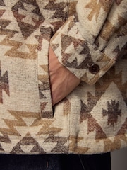 Stone - Borg Lined Pattern Shacket - Bild 9 von 12