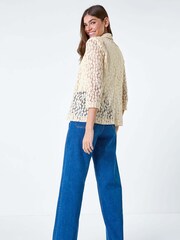 Roman Natural Floral Lace Blazer Jacket - Image 3 of 5